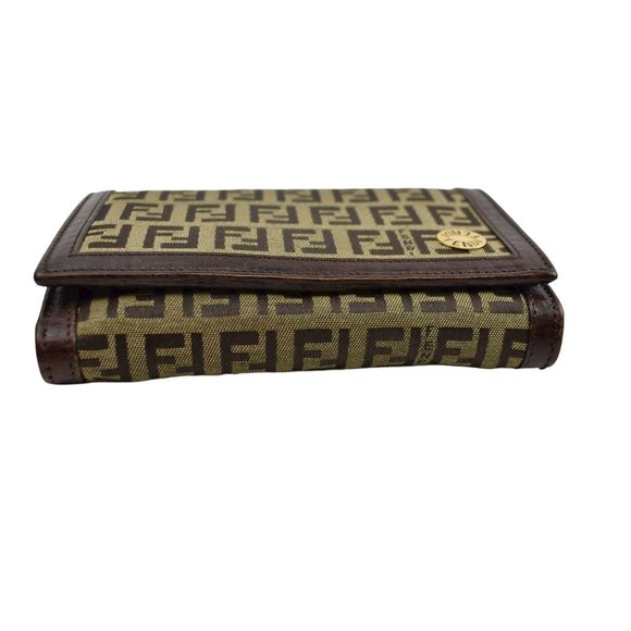 FENDI "Zucchino": Brown "FF" Logo Medium Wallet 1019 - Picture 3 of 10